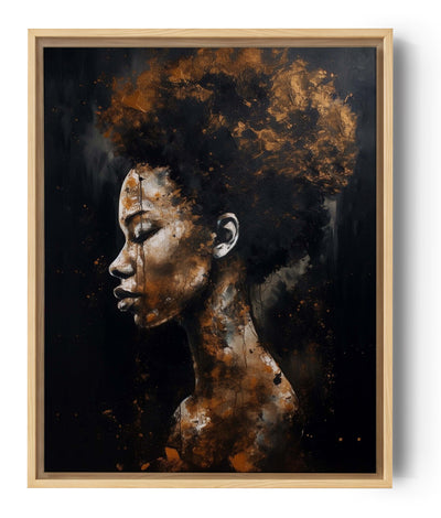 Wandbild zum Thema Afrika, zeigt eine kraftvolle schwarze Frau