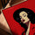 Pin-up woman with a cigarette - framed canvas for the living room in a golden oak frame