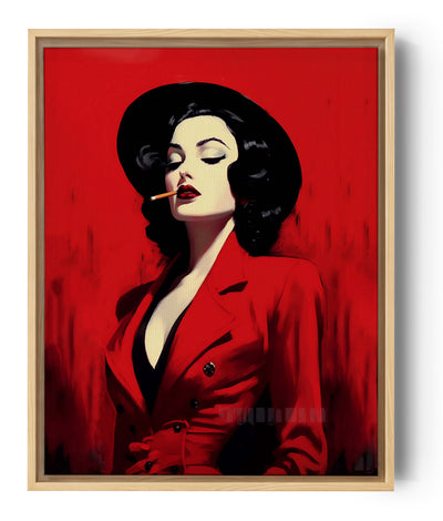 elegancia intemporal de esta cautivadora obra de arte. Una pintura de mujer en rojo