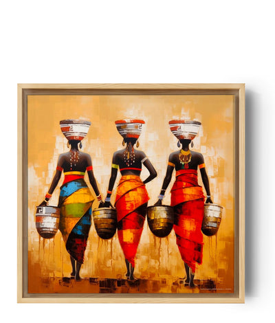 tableau "Trois Femmes Africaines", une œuvre captivante qui transporte votre imagination vers les contrées lointaines de l'Afrique.