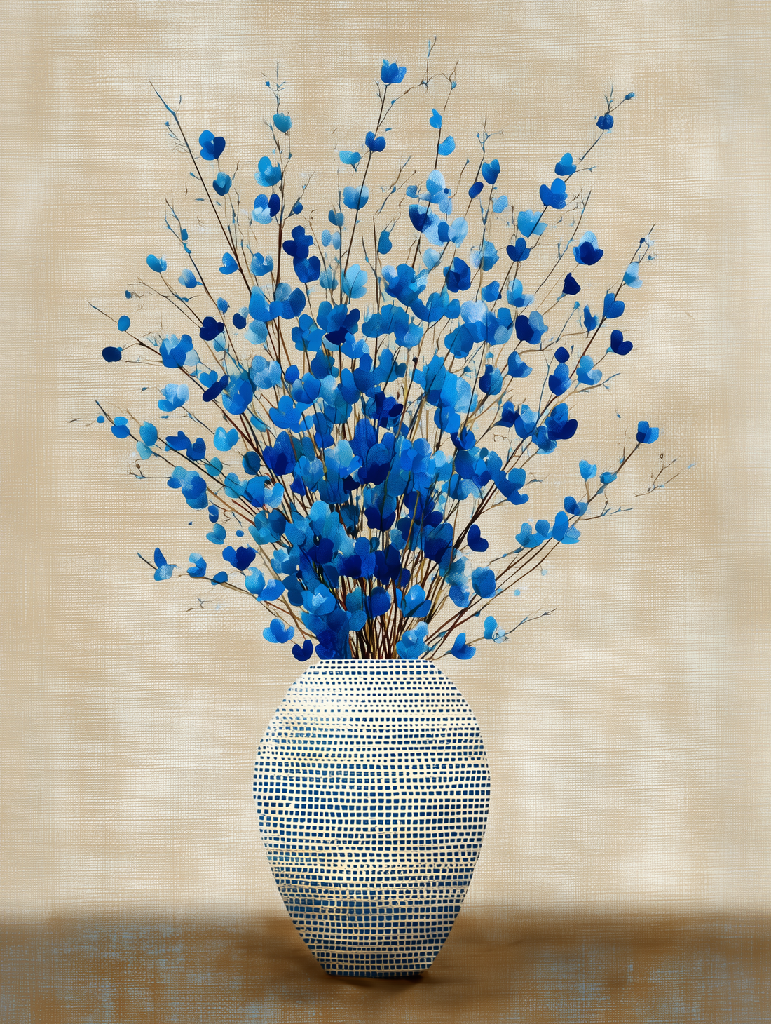 Toile Bouquet de fleurs bleues - Explosion de légèreté