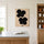 Tableau fleurs noires minimaliste fond beige décoration murale salon chambre élégante
