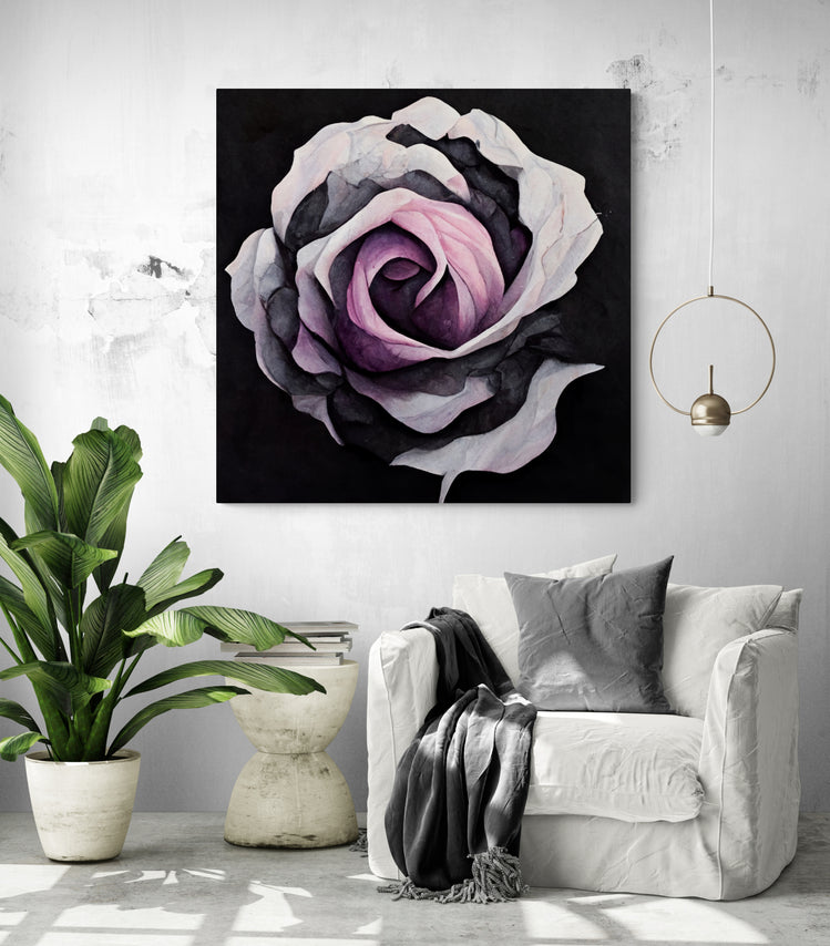 Fleur de rose légère pour la décoration de salon, peinture de plante de  fleur, art de
