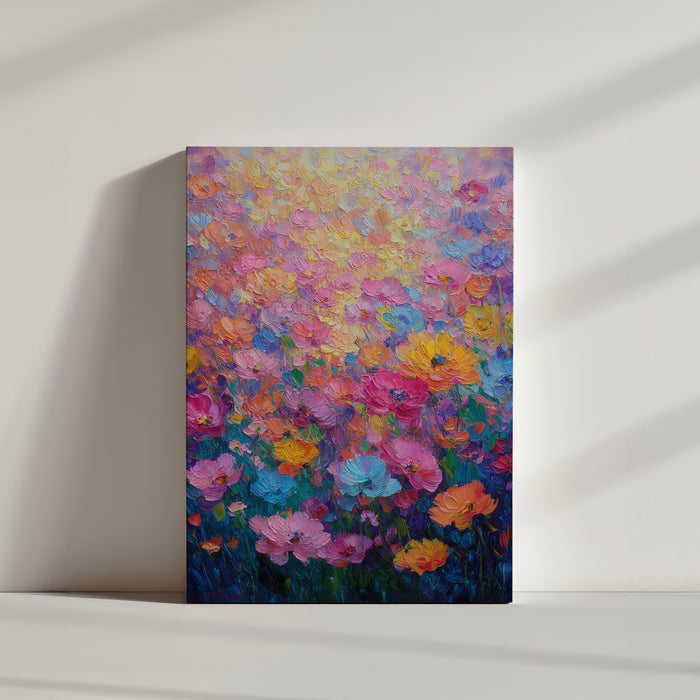 Colorful impressionist floral wall art for a lively, bright ambiance