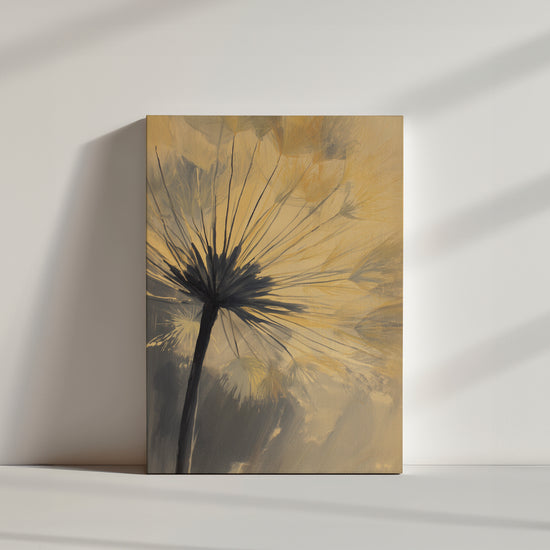 Modern floral dandelion wall art in soothing pastel colors – tranquil canvas print