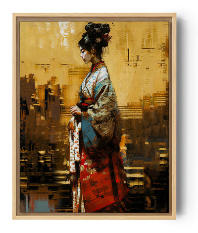 Leinwand-Reproduktion Geisha-Gemälde zen und entspannende Atmosphäre