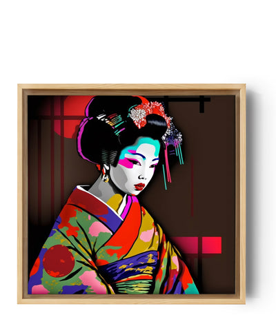 Farbenfrohes Geisha-Pop-Art-Bild