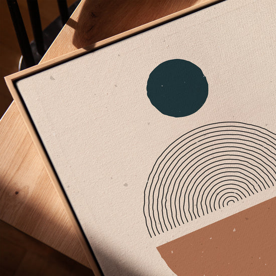 Abstract geometric wall art for a minimalist Scandinavian living room