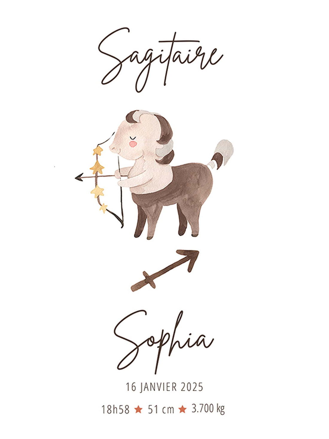 SAGITAIRE Horoscope - Cadeau Personnalisé Bébé