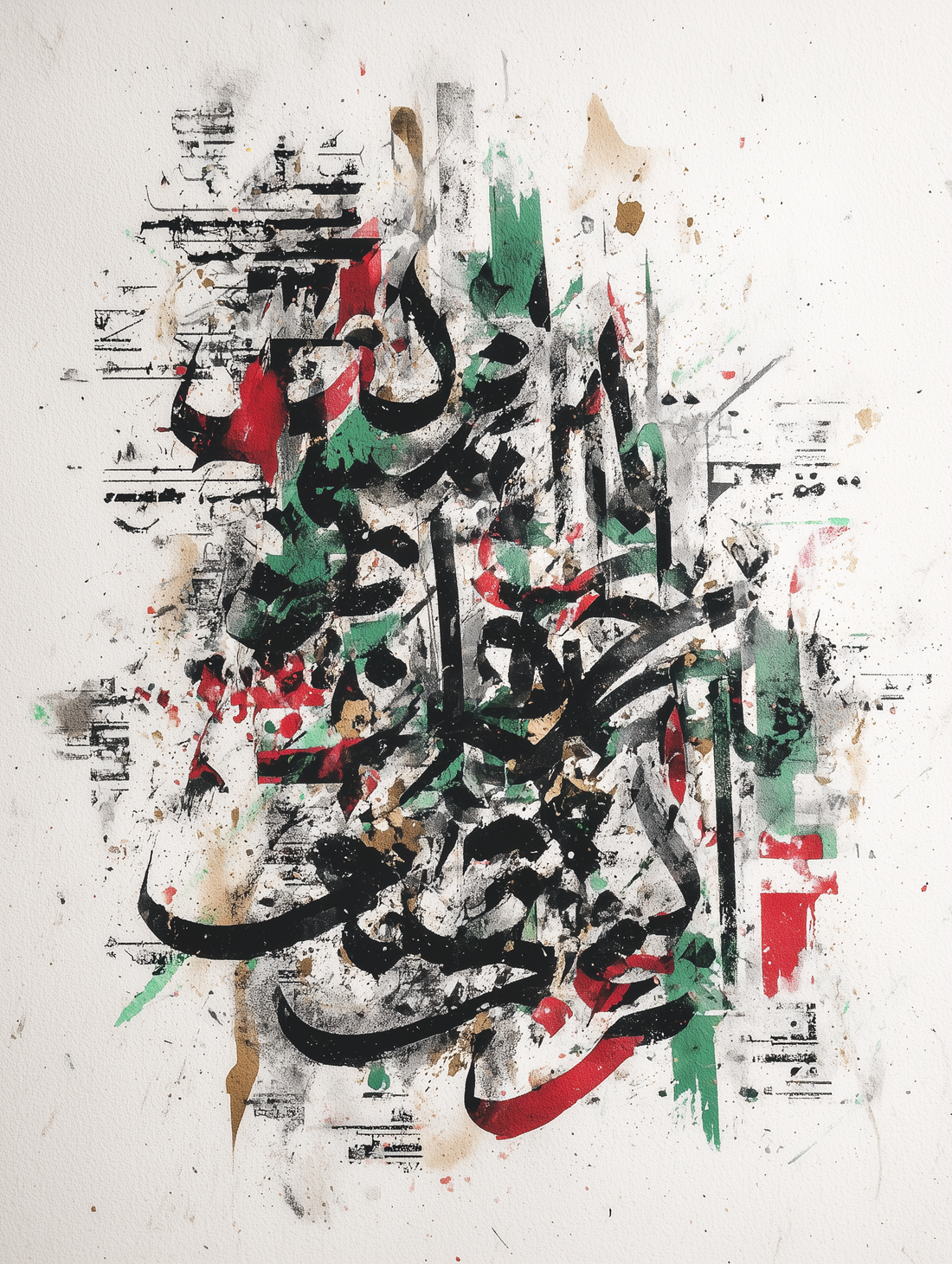 Arabic Calligraphy Canvas Wall Art – Modern Textured Spiritual Art