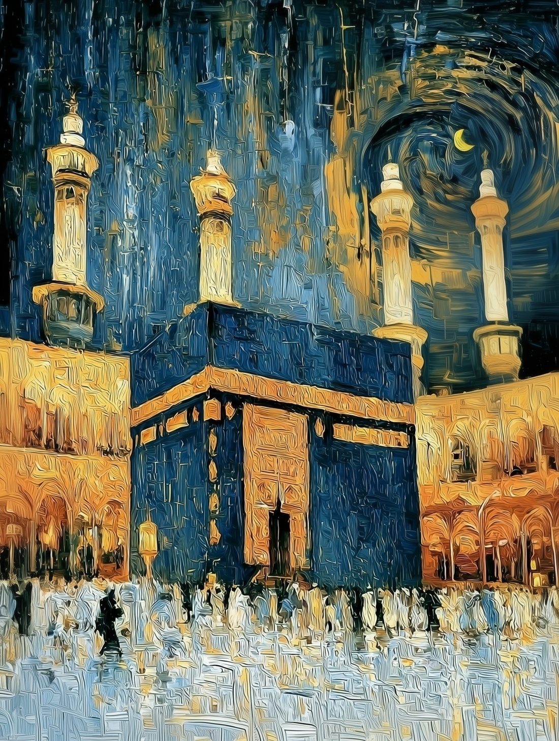 Tableau sur toile Kaaba - Lumière impressionniste et dévotion sacrée