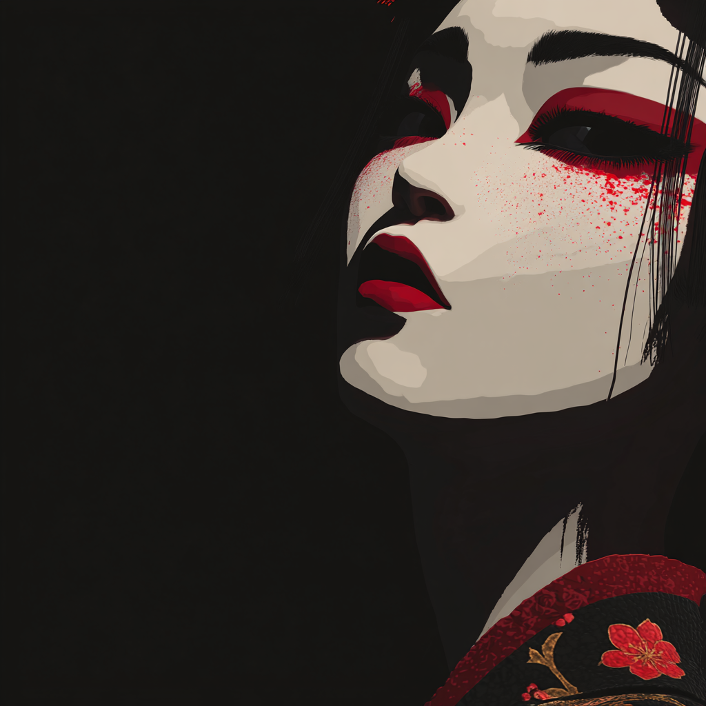 Tableau sur toile Geisha japonaise - Street art