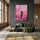 Tableau japonais pagode et cerisiers roses dans décoration murale salon zen ambiance apaisante