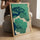 Tableau japonais pin stylisé spirales vertes bleu marine décoration salon zen cadre bois