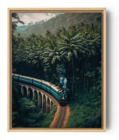 Traversé d'un train, Feuillage dense et luxuriant d'une jungle tropicale en tableau