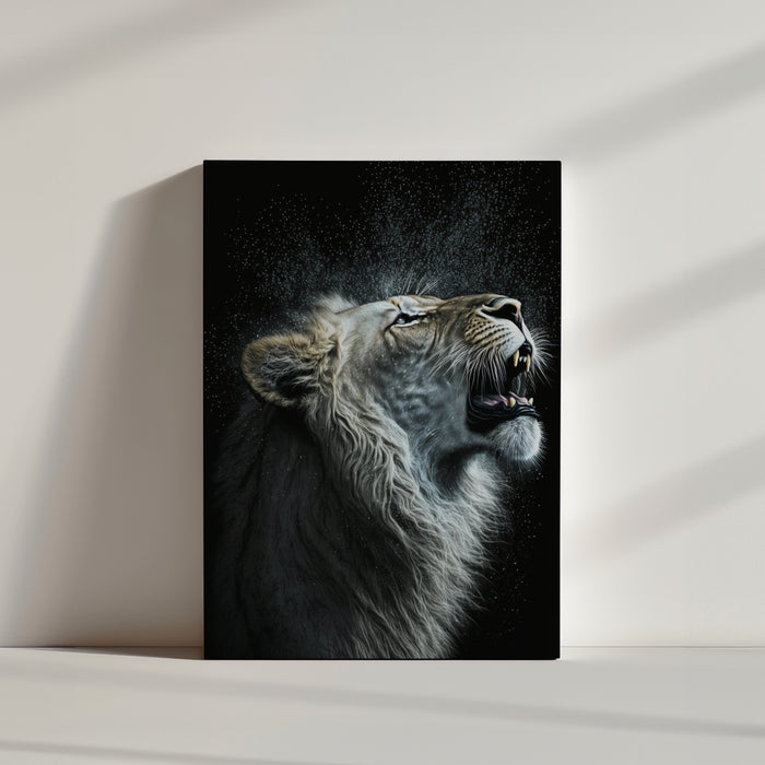 Roaring White Lion Photo Print