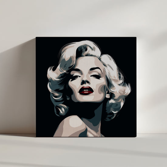 Portrait ombragé de Marilyn Monroe, levres rouges pour une décoration chic