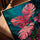 Feuilles de monstera roses tropicales tableau mural pour salon scandinave