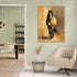 Horse wall painting in motion with warm tones for a cozy and modern living room