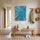 Tableau nature bouleaux blancs contre-plongée ciel bleu décoration murale salon zen