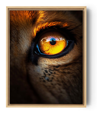 El ojo hipnotizante del animal subraya la elegancia de este cuadro único.