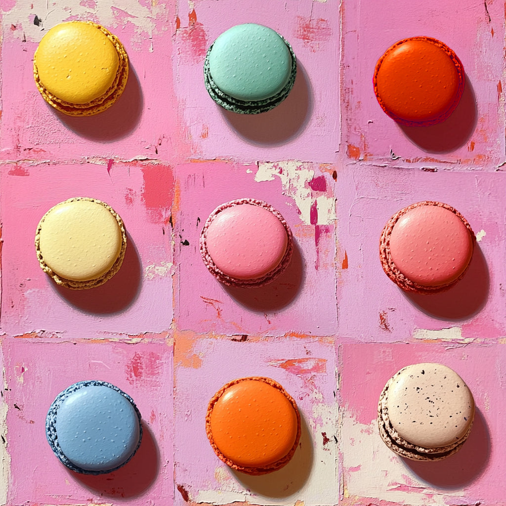 Tableau Macarons pastel - Touche gourmande