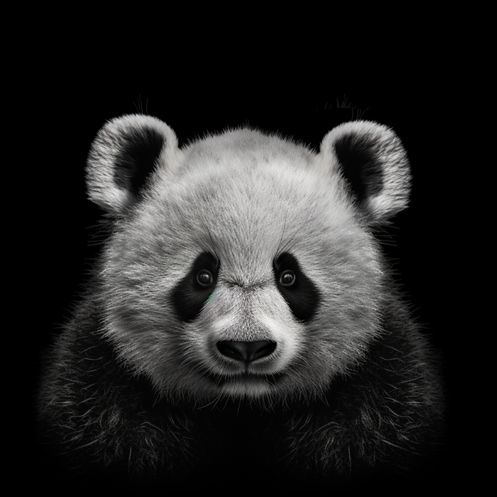 Toile photo d'un panda noir et blanc de face