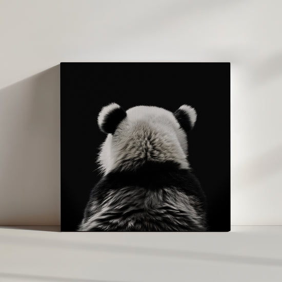 Stunning black and white panda canvas print, back view