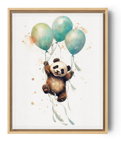 Charming panda illustration in pastel blue tones - wall art print