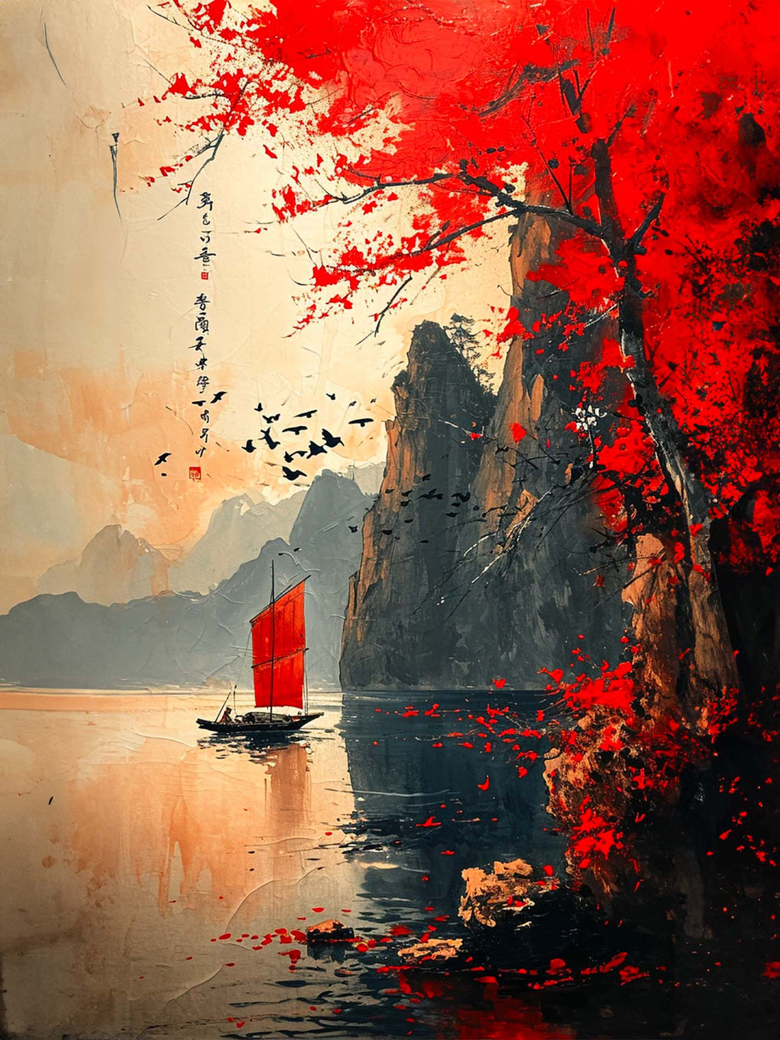 Japanese Mountain Wall Art – Zen Serenity