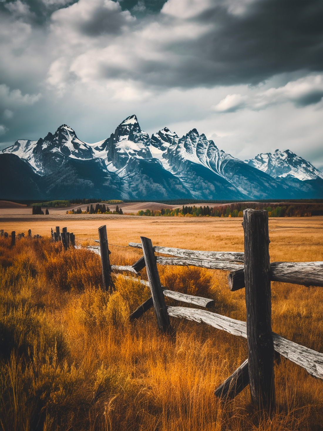 Large Wyoming Mountain Wall Art – Alpine Serenity