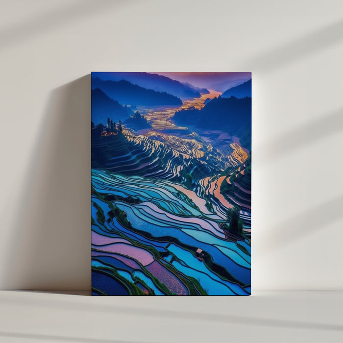 Stunning photo of a colorful rice terrace landscape