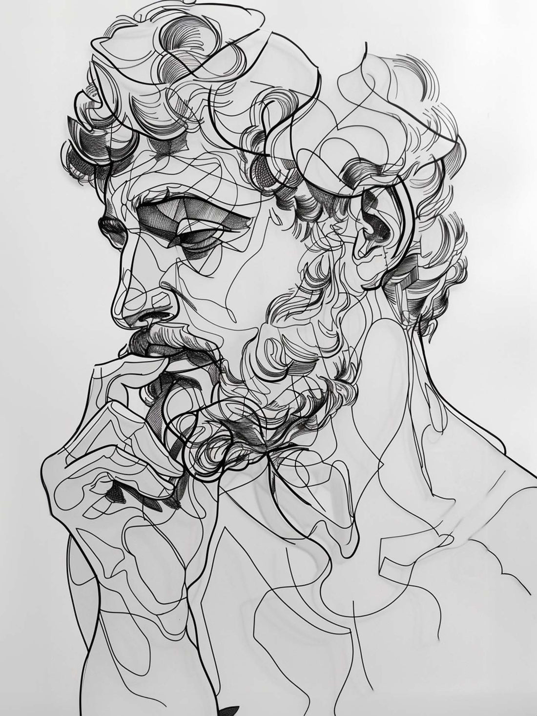 Original Painting "The Thinker" – Minimalist Introspection