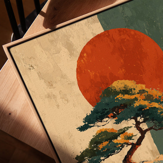 Pin japonais soleil rouge tableau pour bureau minimaliste