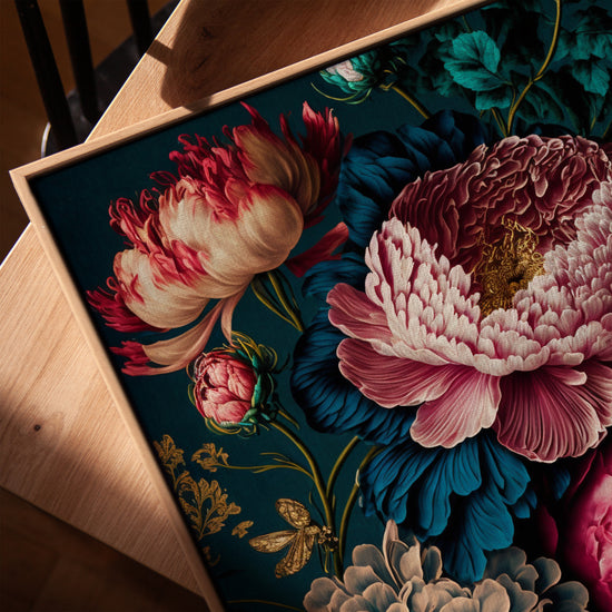 Pivoines roses baroques tableau décoratif pour bureau industriel