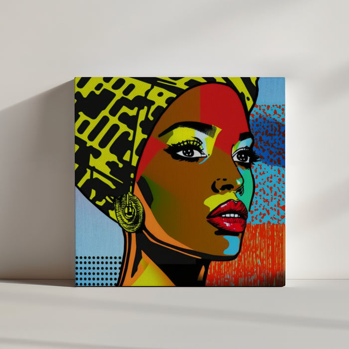 Pop Art African Woman Portrait Wall Art Inspired by Roy Lichtenstein