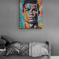 Chambre d'ado rehaussée par un tableau inspirant de Ronaldo.