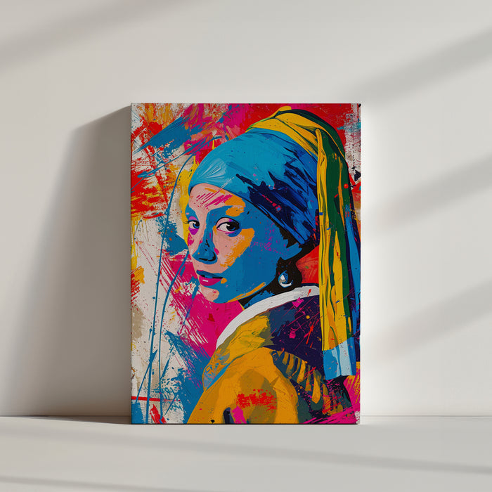 Girl with a Pearl Earring Portrait Canvas, Vivid Colors, Painting Style