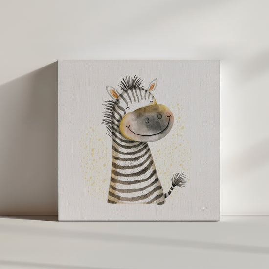 Zebra Nursery Portrait Wall Art, Pastel Baby Room Decor