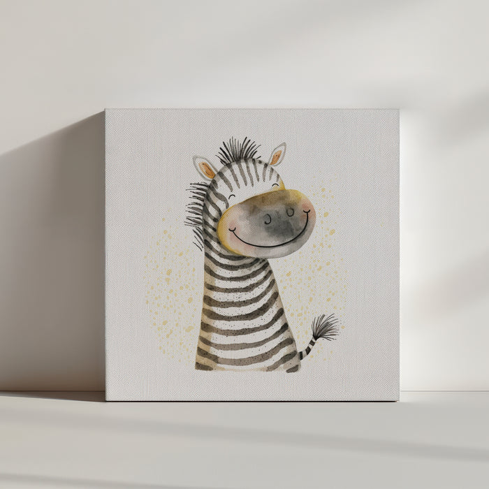 Zebra Nursery Portrait Wall Art, Pastel Baby Room Decor