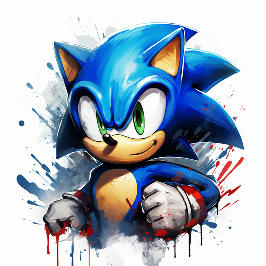 llustration captivante de Sonic, le célèbre hérisson, prêt à conquérir le monde
