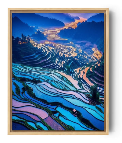 magnifique photo d'un paysage de rizière coloréé
