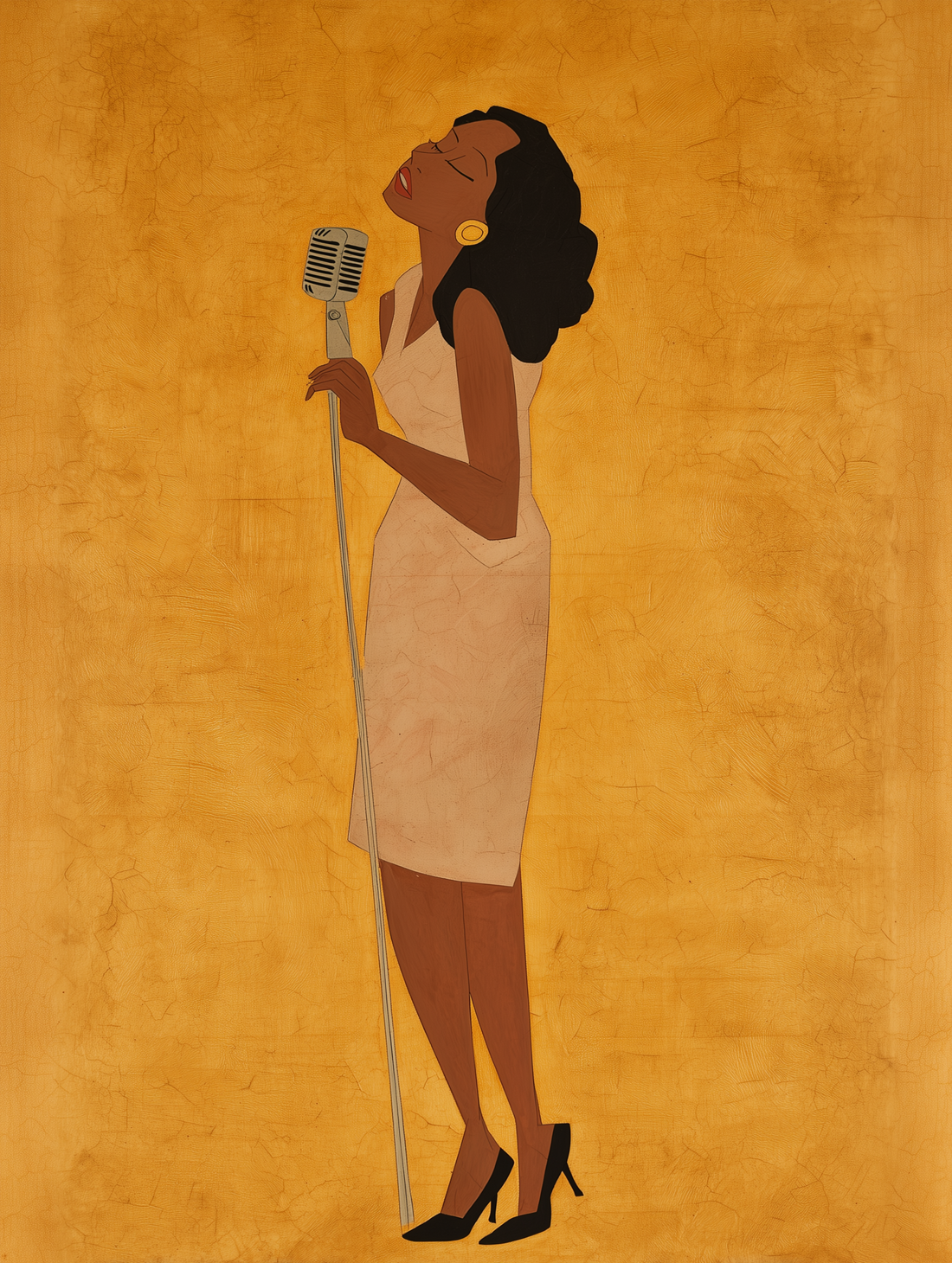 Tableau décoratif Chanteuse de jazz - Ambiance feutrée