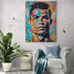 Portrait de Ronaldo coloré dans un salon épuré.