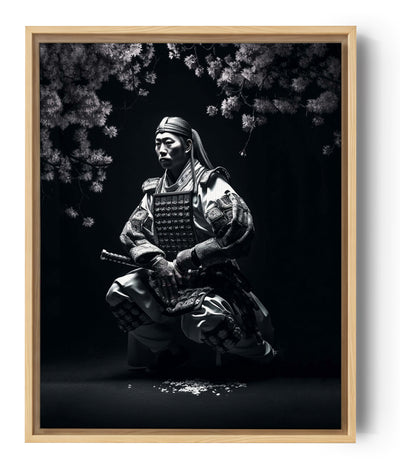 Ultra-realistisch schilderij van zittende Japanse samoerai
