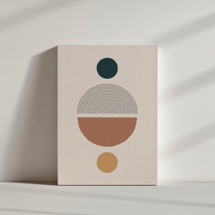 Scandinavian wall art in pastel colors with geometric shapes
