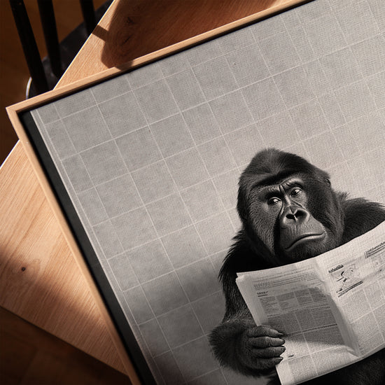 Monkey on toilet wall art for minimalist dining room decor