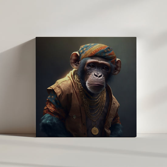 Hip Hop Monkey Wall Art, Rap Style, African Culture Decor