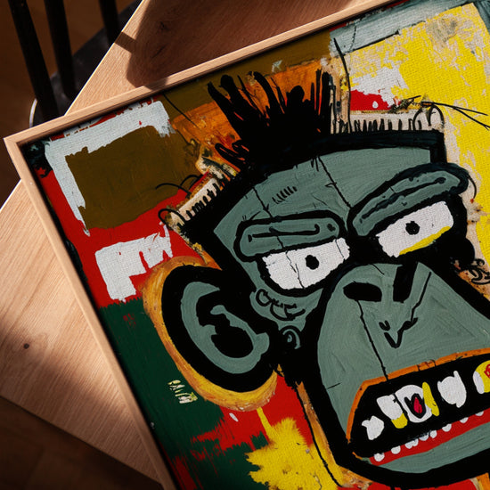 Colorful street art monkey canvas for industrial living room wall decor