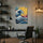 Tableau street art vague japonaise urbain graffiti jaune rose décoration murale salon moderne